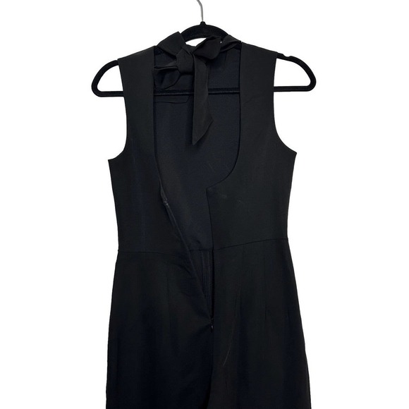 NWT Club Monaco Symone Jumpsuit Sleeveless Mock Halter Tie Neck Women's Black 0 - Picture 8 of 10